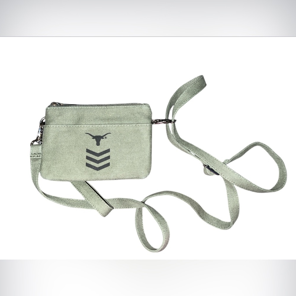 Texas Longhorns Army green Canvas stadium bag/ Wristlet